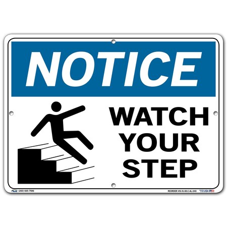 Vestil Aluminum Sign, 10-1/2" H, 14-1/2" W, Aluminum, Rectangle, SI-N-48-C-AL-040 SI-N-48-C-AL-040